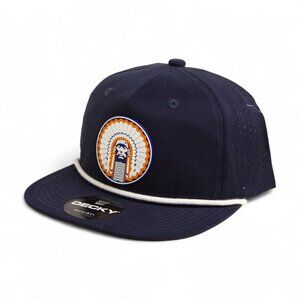 Illinois Fighting Illini Chief Illiniwek 3D Perforated Rope Hat- Navy/ White